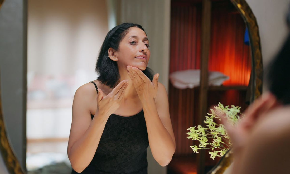 applying moisturizer at night