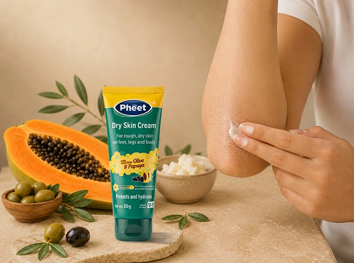 Pheet Dry Skin Cream - Formulated with Urea, Glycerin, Shea Butter, Olive Oil and Papaya Extract